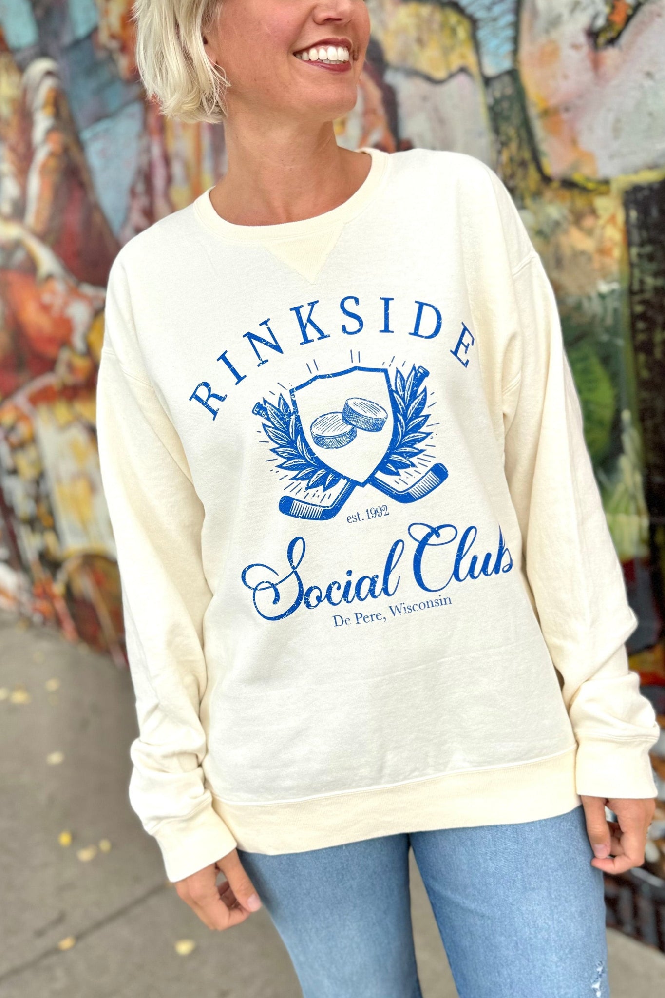 Rinkside Social Club Garment Dyed Crewneck (De Pere)