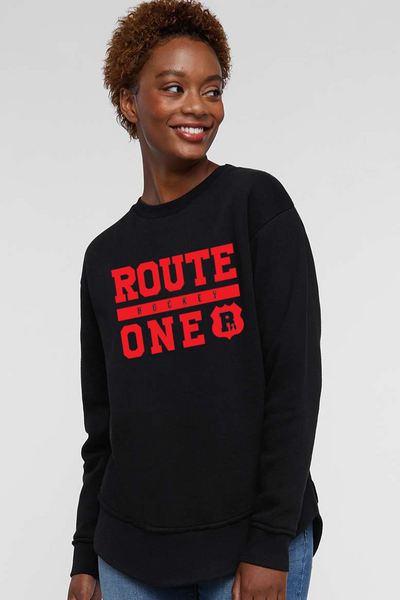 Route 1 Varsity Crewneck - Black