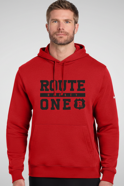 Nike Club Fleece Sleeve Swoosh Pullover Hoodie - Red