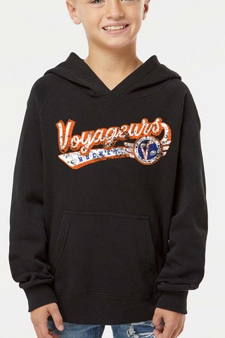 Voyageurs - Youth Black Poly/Cotton Hoodie