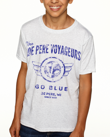 De Pere Go Blue Youth Short Sleeve - Ash