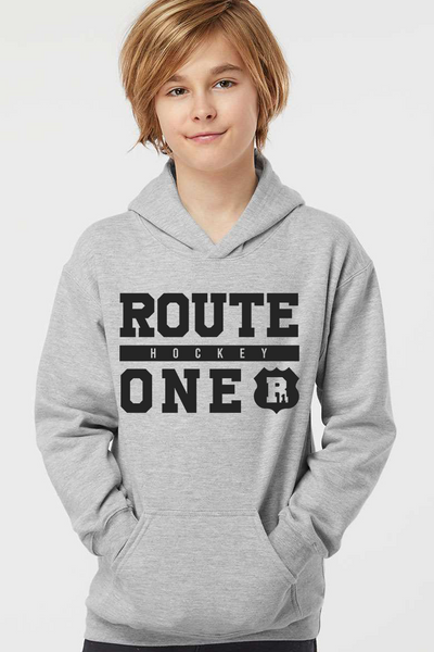 Youth - Route 1 Cotton/Poly Hoodie - Grey/Black