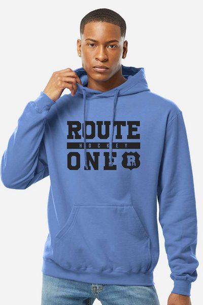 Route 1 Blue Hoodie - Black Logo